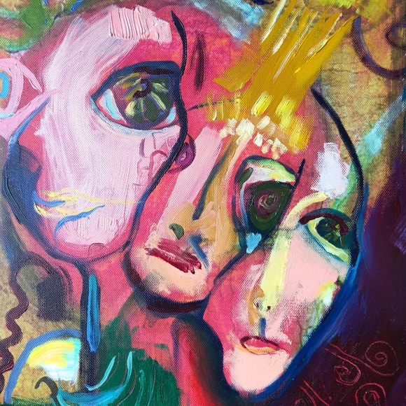 “3 Spirit #7” original artwork oil painting on canvas signed 11x14” one-of-a-kin - Picture 3 of 5